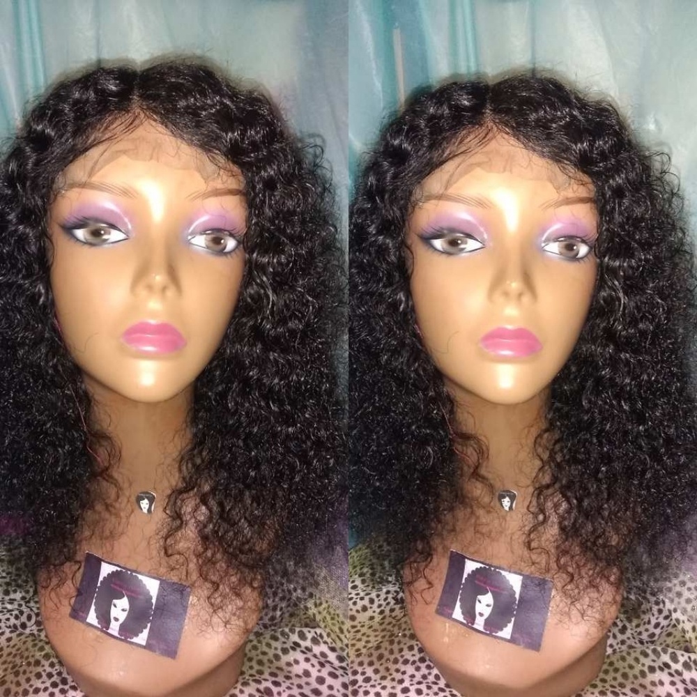 14" Bohemian Curly Virgin Remy Human Hair Wig